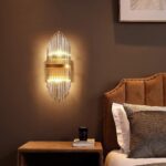 Aplică LED Auriu cu Cristale – 24W, 2 Surse de Iluminare, 3 Tonuri de Lumină, 46×20×10 cm - imagine 2