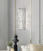 Aplică LED cu Cristale – 20W, 3 Tipuri de Lumină, Design Modern Argintiu, 46×12×16 cm - imagine 2