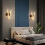 Aplică LED Auriu cu Cristale – 2 Surse, 10W, 3 Tipuri de Lumină, 35×20×12 cm - imagine 3