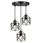 Lustră Suspendată cu 3 Brațe – Soclu E27, Design Modern, 36×36×80 cm - imagine 2