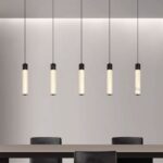 Lustră LED cu Telecomandă, Negru – 50W, 3 Tonuri de Lumină, 800×H1000 mm