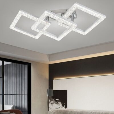 Lustră LED cu Telecomandă – 90W, 3 Tonuri de Lumină, 765×360×H155 mm
