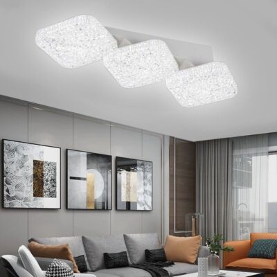 Lustră LED cu Telecomandă – 72W, 3 Tonuri de Lumină, 500×185×H110 mm