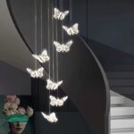 Candelabru LED DJ011-8 – 32W, cristal & metal auriu, cu telecomanda