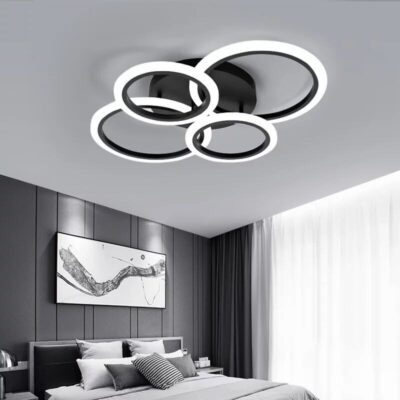 Lustra LED Eclipse Negru – 74W, cu telecomanda