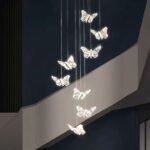Candelabru LED DJ011-8 – 32W, cristal & metal auriu, cu telecomanda - imagine 4