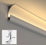 Profil LED Aplicat – Tip Scafă / Plintă, Aluminiu Alb, Lungime 3 m - imagine 3