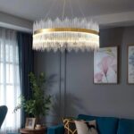 Candelabru LED model 8817/800 – 150W, cristal, metal, auriu