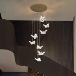 Candelabru LED DJ011-8 – 32W, cristal & metal auriu, cu telecomanda - imagine 3