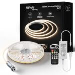 Kit Bandă LED COB – 5 m, Lumină Neutră 4000 K, 14 W/m, 24 V cu Telecomandă și Transformator 72 W