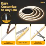 Kit Bandă LED COB CCT – 5 m, 15 W/m, 24 V, Telecomandă și Transformator 72 W - imagine 2