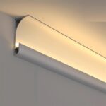 Profil LED Aplicat – Tip Scafă / Plintă, Aluminiu Alb, Lungime 3 m - imagine 2