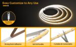 Kit Bandă LED COB cu Telecomandă – 5 m, Lumină Caldă 3000 K, 14 W/m, 24 V, Transformator 72 W 💡 - imagine 2
