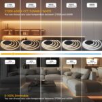 Kit Bandă LED COB CCT – 5 m, 15 W/m, 24 V, Telecomandă și Transformator 72 W - imagine 4