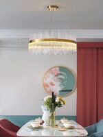 Candelabru LED model 8817/800 – 150W, cristal, metal, auriu - imagine 2