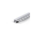 Profil LED Încăstrat – Capăt Finisaj Glet, Aluminiu, Lungime 2 m, Lățime 1,3 cm