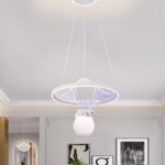 Lustra LED suspendata, 164W, gri elegant, telecomanda, inaltime reglabila