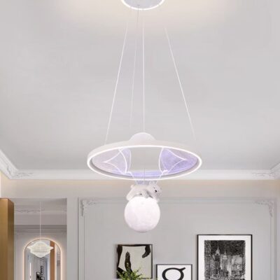Lustra LED suspendata, 164W, gri elegant, telecomanda, inaltime reglabila