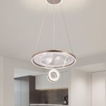 Lustra LED suspendata, 164W, gri elegant, telecomanda, inaltime reglabila