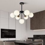 Lustra model N36368-7 – 7 x E27, abajururi elegante, finisaj negru