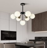 Lustra model N36368-7 – 7 x E27, abajururi elegante, finisaj negru