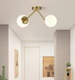 Lustra model N36377-2 – 2 x E27, abajururi elegante, finisaj auriu