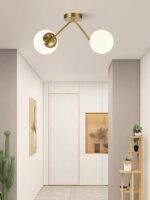 Lustra model N36377-2 – 2 x E27, abajururi elegante, finisaj auriu - imagine 2