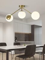Lustra model N36377-3 – 3 x E27, abajururi elegante, finisaj auriu - imagine 3