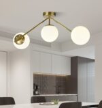 Lustra model N36377-3 – 3 x E27, abajururi elegante, finisaj auriu