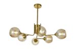 Lustra model N6802-6 – 6 x E27, abajururi elegante, finisaj auriu - imagine 2