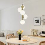 Lustra model N6803-5 – 5 abajururi elegante, finisaj auriu