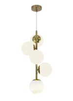 Lustra model N6803-5 – 5 abajururi elegante, finisaj auriu - imagine 3
