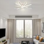 Lustră LED cu Telecomandă – Design Geometric, 3 Tipuri de Lumină, Intensitate Reglabilă, Dimmabilă - imagine 2