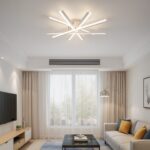 Lustră LED cu Telecomandă – Design Geometric, 3 Tipuri de Lumină, Intensitate Reglabilă, Dimmabilă