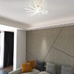 Lustră LED cu 7 surse de iluminare, 125W, cu telecomandă – Design clasic, alb - imagine 2