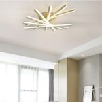 Lustră LED cu 7 surse de iluminare, 125W, cu telecomandă – Design elegant auriu - imagine 3