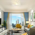 Lustră LED cu 9 surse de iluminare, 164W, cu telecomandă – Design clasic alb - imagine 2
