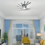 Lustră LED cu 9 surse de iluminare, 164W, cu telecomandă – Design elegant negru - imagine 3
