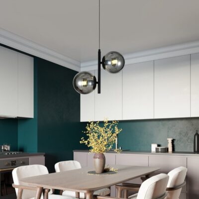 Lustra N6804-2 abajururi elegante, finisaj negru
