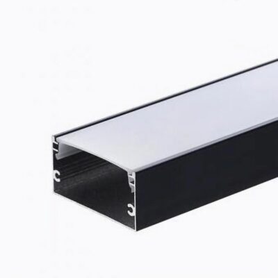 Profil LED Aplicat – 20 × 10 mm, Aluminiu Negru, 2 m