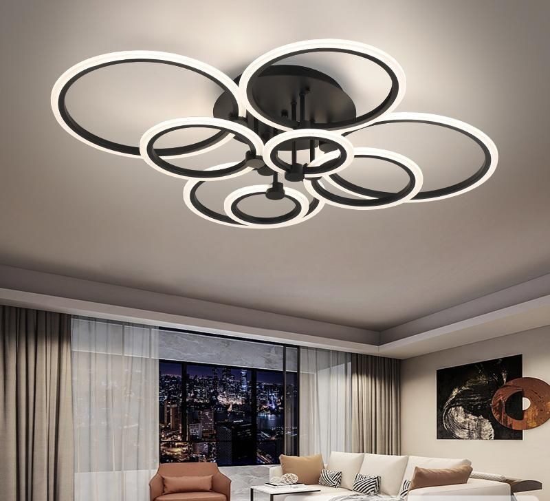 Untitled - 2025-08-24T074502.173 Lustra LED Eclipse Negru – 208W, cu telecomanda - imagine 1