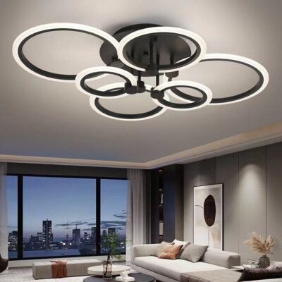 Lustra LED Eclipse Negru – 148W, cu telecomanda