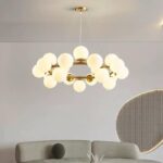 Lustra 1010-15 GD – candelabru modern cu 15 globuri, soclu G9
