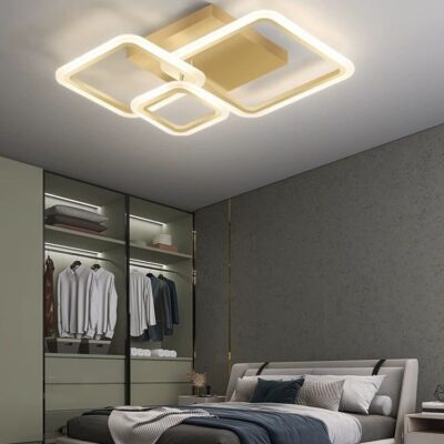 Lustra LED G3816 GD – 88W, cu telecomanda, 3 temperaturi de culoare