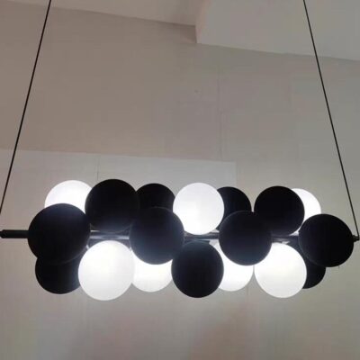 Lustra 9029-18 BK – cu 6 socluri G9, design modern negru 💫