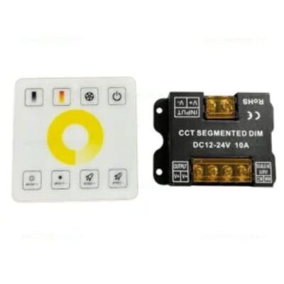 Controler Bandă LED CCT – 12–24 V, 3 Culori, cu Telecomandă 💡