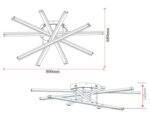 Lustră LED Auriu cu Telecomandă – 95W, 5 Surse de Iluminare, Intensitate Reglabilă, 3 Tipuri de Lumină - imagine 2
