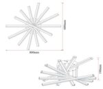 Lustră LED cu 7 surse de iluminare, 125W, cu telecomandă – Design clasic, alb - imagine 3