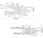 Lustră LED cu 9 surse de iluminare, 164W, cu telecomandă – Design elegant auriu - imagine 2