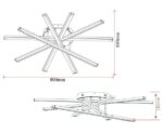 Lustră LED cu Telecomandă – 95W, 5 Surse de Iluminare, Intensitate Reglabilă, 3 Tipuri de Lumină, Design Negru, 80x68 cm - imagine 3